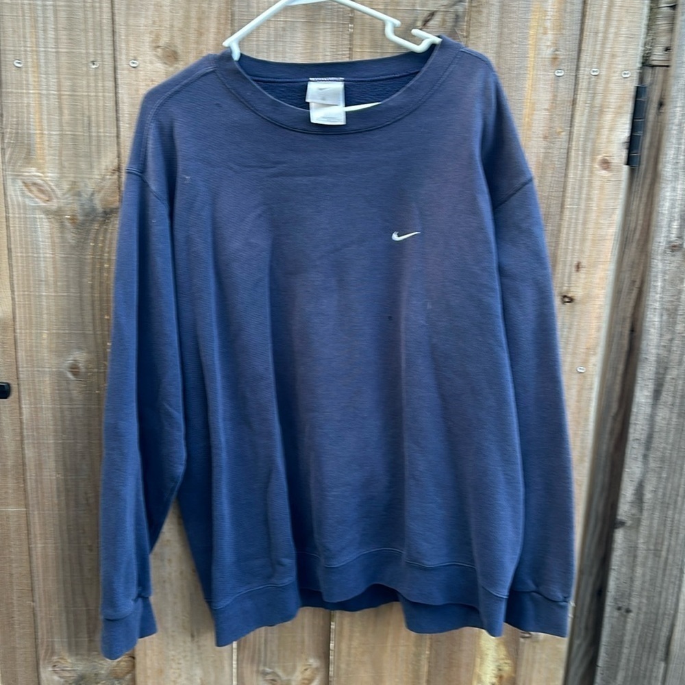 Vintage 90s Nike swoosh sweatshirt pullover grey tag size XL baggy